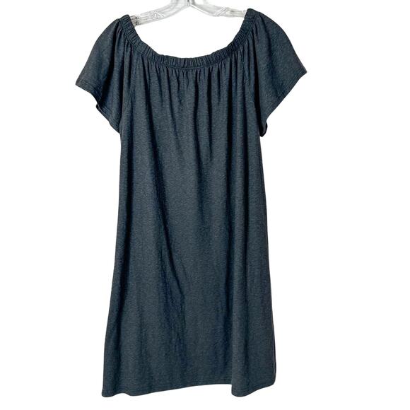 Topshop Charcoal Gray Blue Floral Embroidered Off Shoulder Dress, EUC, Size 6 - Picture 12 of 12